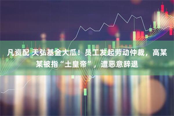 凡资配 天弘基金大瓜！员工发起劳动仲裁，高某某被指“土皇帝”，遭恶意辞退